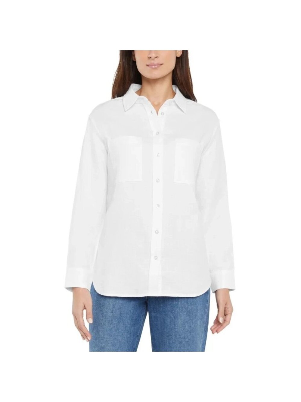 NWT Gap Women's XXL White Gauze Cotton Button-Up Tunic Shirt